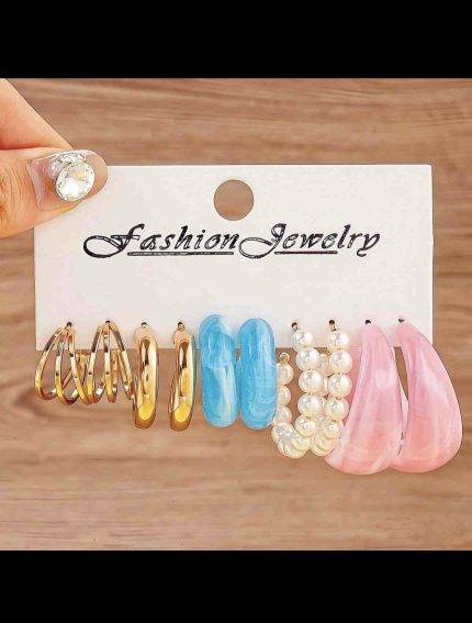 1-5 pair Trendy C-Shaped Earrings
